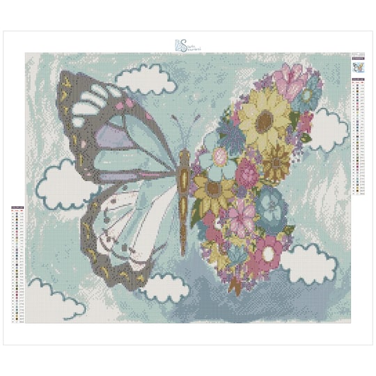 Sparkly Selections Flower Butterfly by Local Utah Artist Kristina M. Diamond Painting Kit